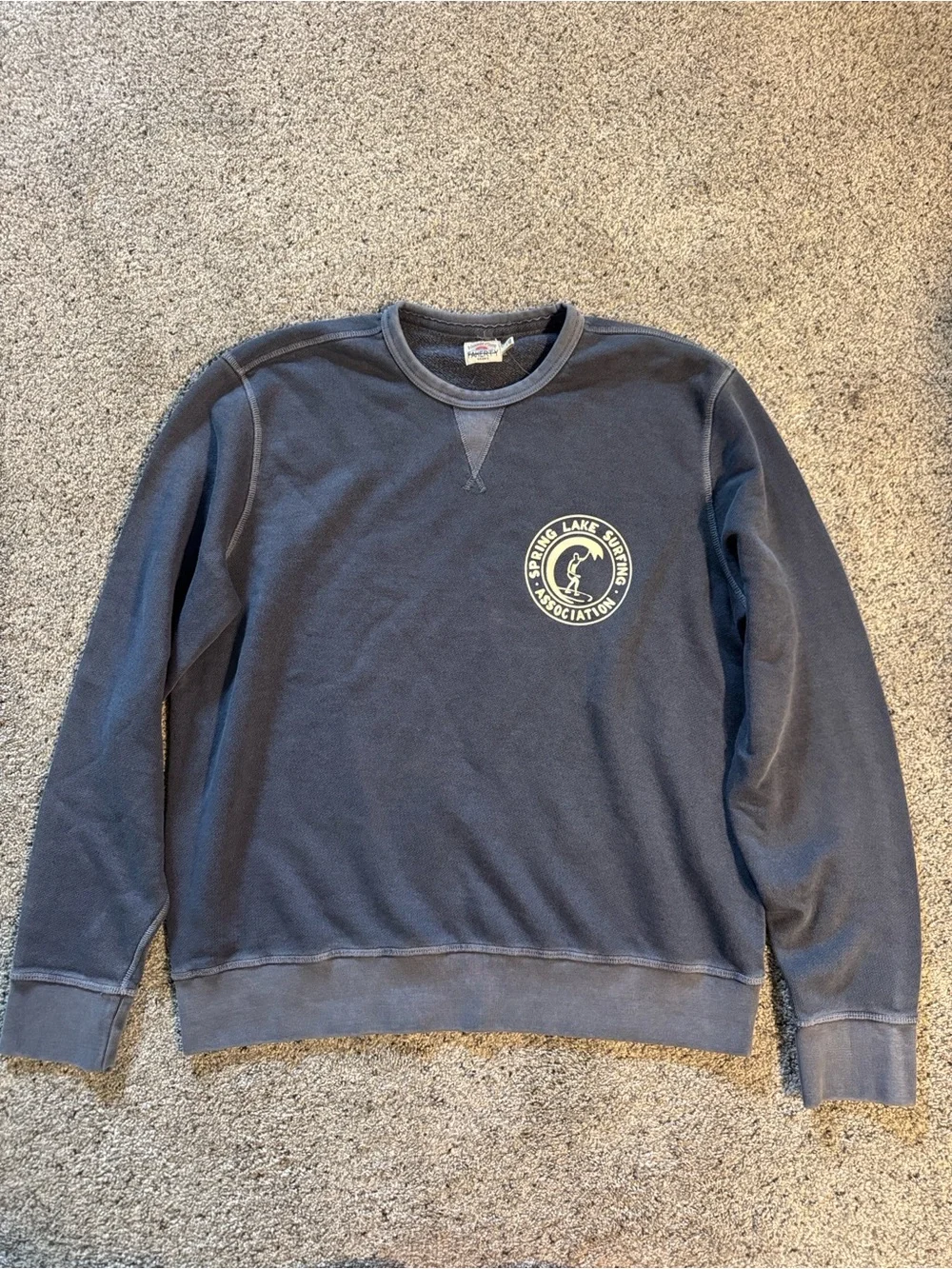 Faherty Navy Crewneck Sweatshirt